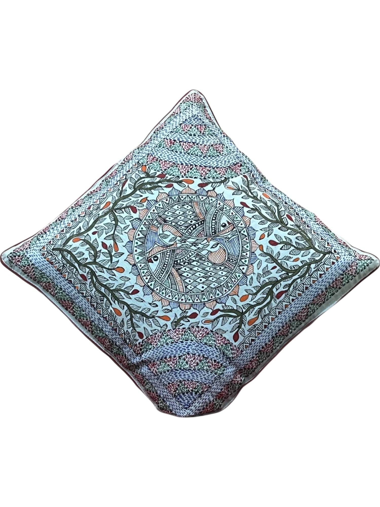 MADHUBANI AND SUJANI HAND-CRAFTED CUSHION COVER